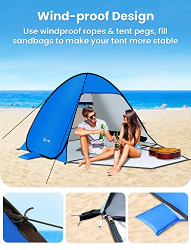 Glymnis Pop Up Beach Tent - Compact Sun Shelter