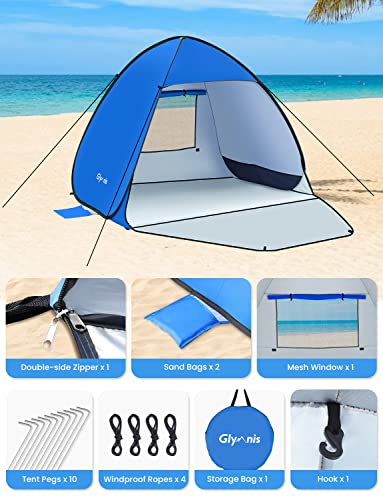 Glymnis Pop Up Beach Tent - Compact Sun Shelter