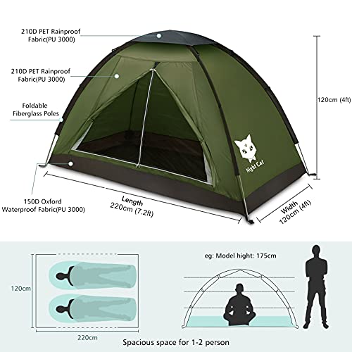Night Cat 2 Person Waterproof Camping Tent