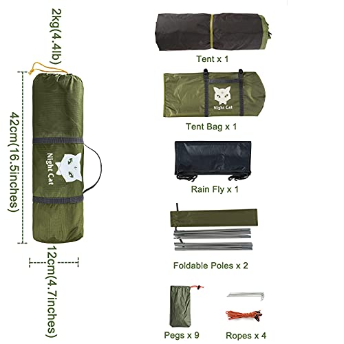 Night Cat 2 Person Waterproof Camping Tent