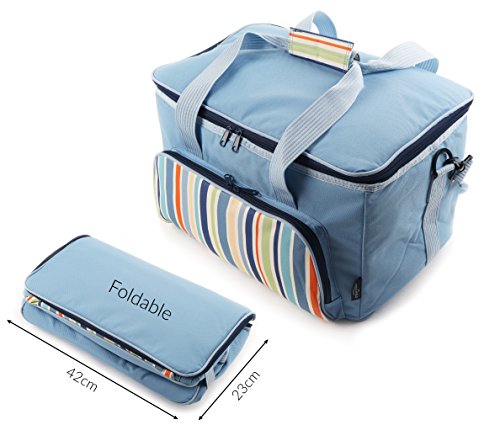 30L Foldable Cooler Bag - Lightweight Insulated Beach Bag