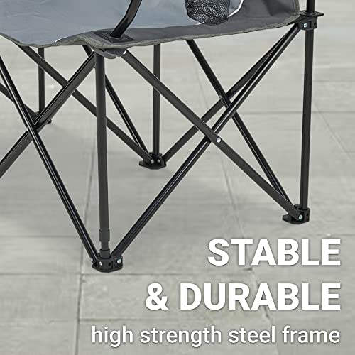 SA Products Double Camping Chairs for Adults - Foldable & Portable Outdoor Loveseat, 2 Seater Folding Camping Seat for Park, Beach, Garden, Camp, Football Game with Cup Holder, Heavy Duty Steel Frame