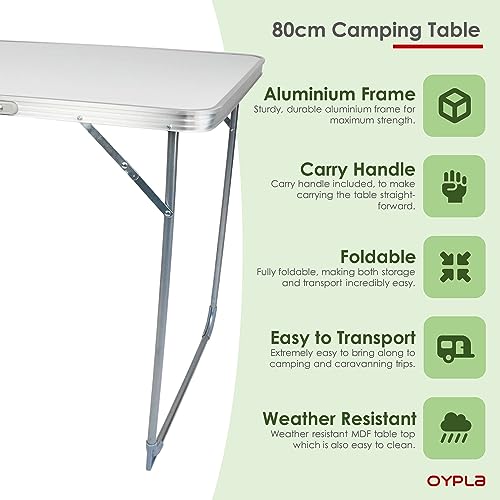 Portable Outdoor Camping Kitchen Work Top Table - 80cm