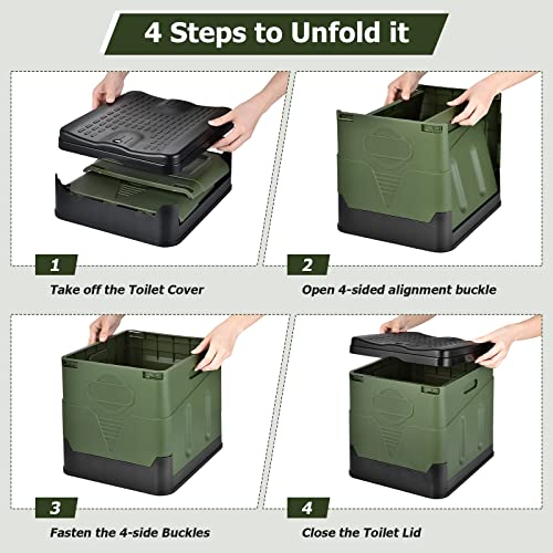 Foldable Camping Toilet, Portable Travel Potty