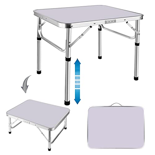 Outdoor Folding Picnic Table - Adjustable Heights, Lightweight