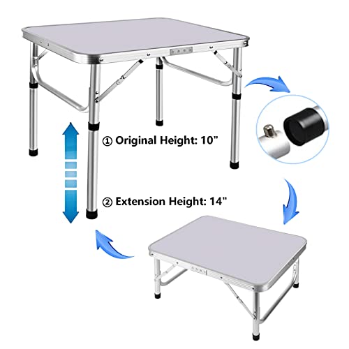 Outdoor Folding Picnic Table - Adjustable Heights, Lightweight
