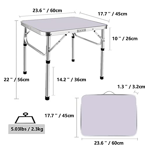 Outdoor Folding Picnic Table - Adjustable Heights, Lightweight