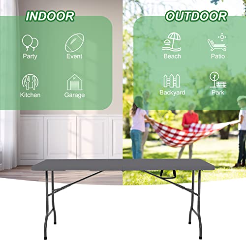 Rainberg 6ft Folding Picnic Camping Outdoor Table (Grey)