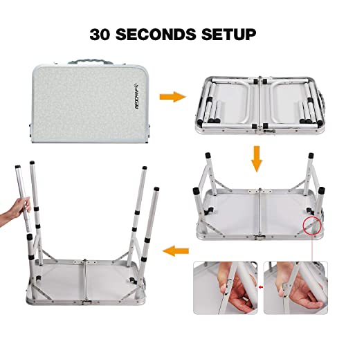 Adjustable Height Folding Camping Table - Portable & Versatile