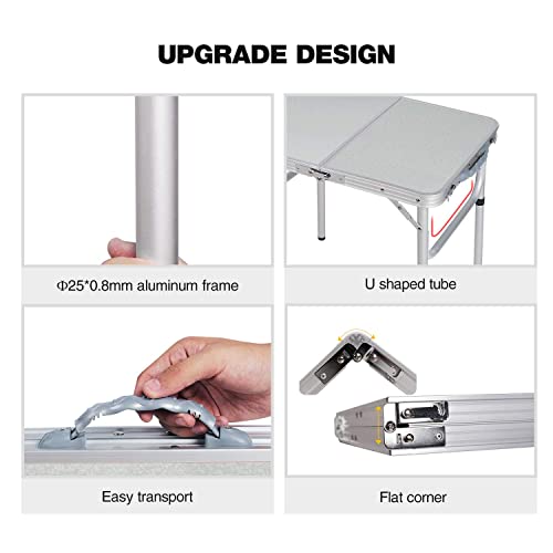 Adjustable Height Folding Camping Table - Portable & Versatile