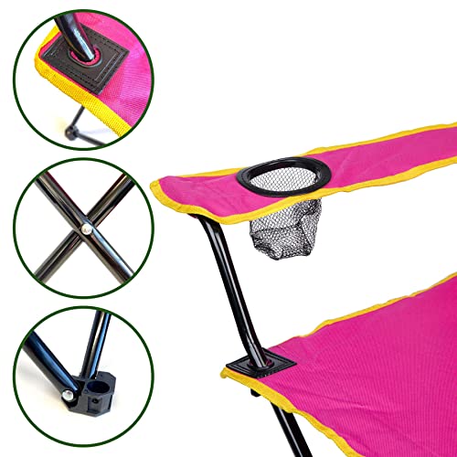 Foldable Camping Chair for Adults and Kids - Dark Pink