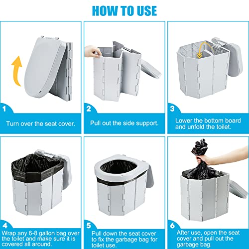 WADEO Upgraded Portable Camping Toilet, Sturdy & Comfortable