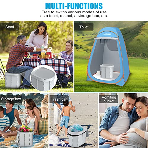 WADEO Upgraded Portable Camping Toilet, Sturdy & Comfortable