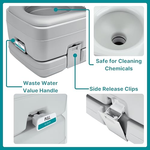 Portable Flushing Toilet for Camping & Travel