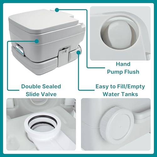 Portable Flushing Toilet for Camping & Travel