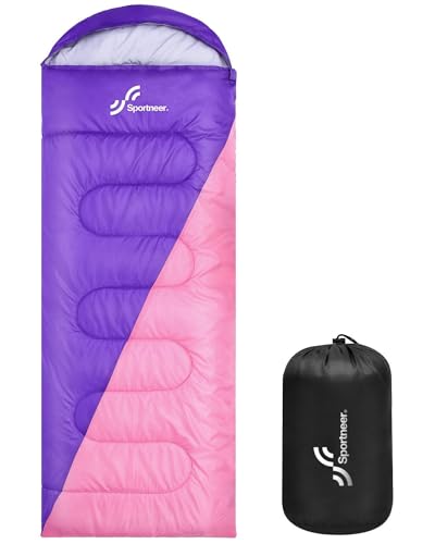 Sportneer Purple and Pink Adult Camping Sleeping Bag