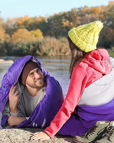 Sportneer Purple and Pink Adult Camping Sleeping Bag