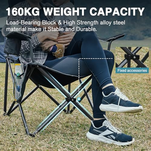 EVER ADVANCED Heavy-Duty Folding Camping Chair - Oversized