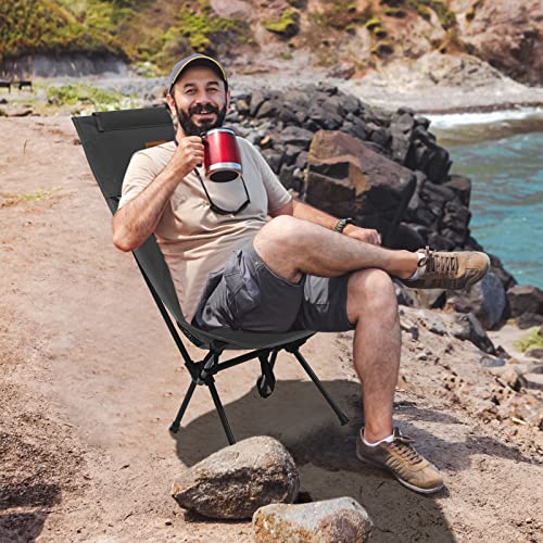 Ultra Lightweight High Back Camping Chair, Foldable Outdoor Chair