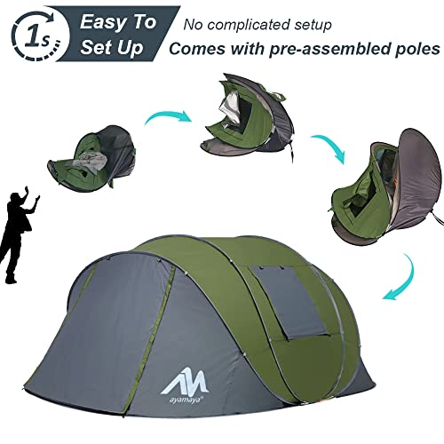 Big Family Camping Tent with Vestibule - 4 to 6 Person