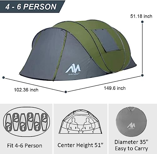 Big Family Camping Tent with Vestibule - 4 to 6 Person