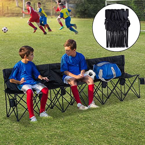 Outsunny Folding Sports Bench - Black