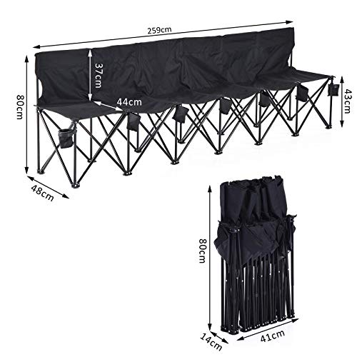 Outsunny Folding Sports Bench - Black