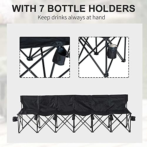 Outsunny Folding Sports Bench - Black