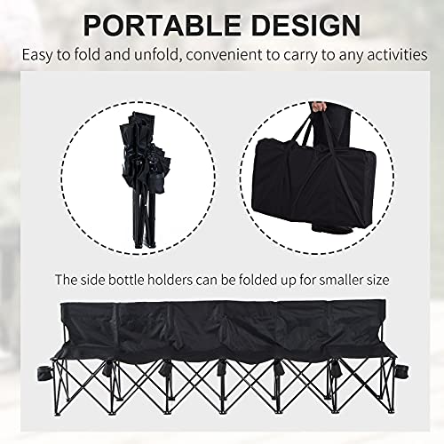 Outsunny Folding Sports Bench - Black
