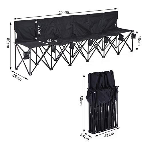 Outsunny Folding Sports Bench - Black