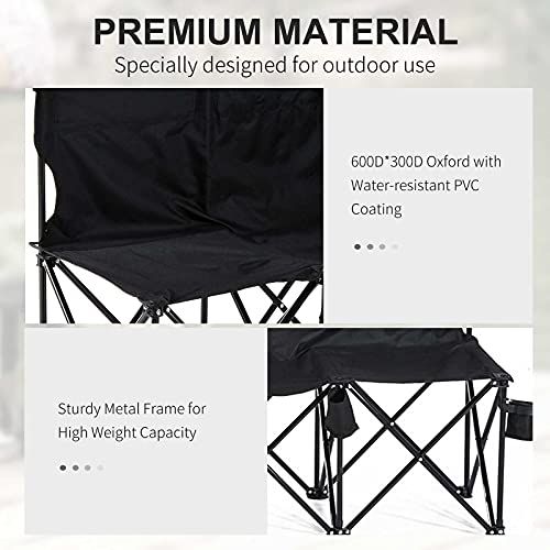Outsunny Folding Sports Bench - Black