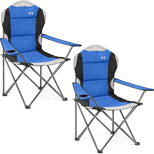 2-Pack Trail High Back Folding Camping Chairs with Cup Holder