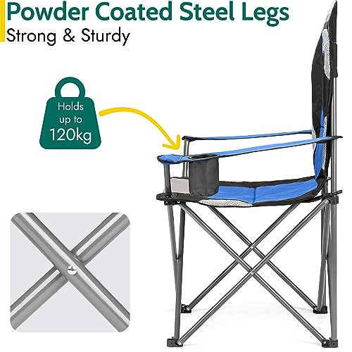 2-Pack Trail High Back Folding Camping Chairs with Cup Holder