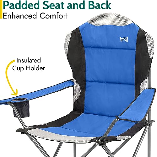 2-Pack Trail High Back Folding Camping Chairs with Cup Holder