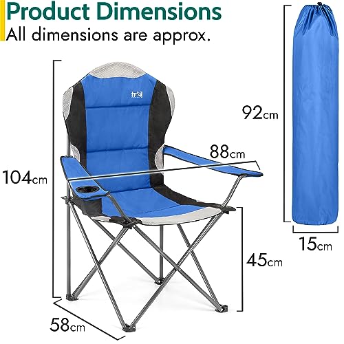2-Pack Trail High Back Folding Camping Chairs with Cup Holder