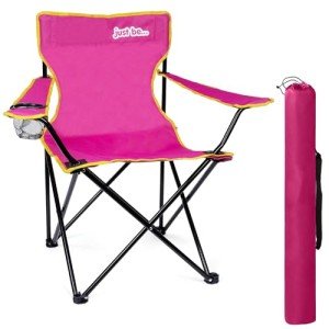 Foldable Camping Chair for Adults and Kids - Dark Pink