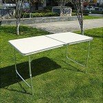Portable Folding Camping Picnic Table, Adjustable Height