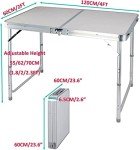 Portable Folding Camping Picnic Table, Adjustable Height