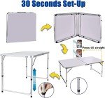 Portable Folding Camping Picnic Table, Adjustable Height