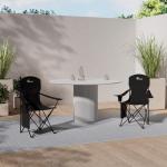 2 Pack Folding Camping Chairs - Lightweight, Extra-Wide, Black