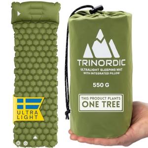 TRINORDIC Ultralight Inflatable Camping Mat with Pillow