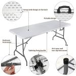 Anji DEPOT 6ft Folding Trestle Table, Heavy Duty Trestle Table