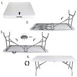 Anji DEPOT 6ft Folding Trestle Table, Heavy Duty Trestle Table