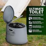 ZENO Portable Camping Toilet - Large & Lightweight