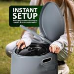 ZENO Portable Camping Toilet - Large & Lightweight