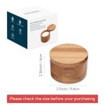 Acacia Wood Salt Cellar with Swivel Lid