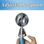 Stainless Steel Ice Cream Scoop Set with Blue Handle