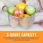 Stainless Steel 3 Quart Strainer with Handles