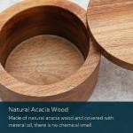 Acacia Wood Salt Cellar with Swivel Lid