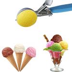 Stainless Steel Ice Cream Scoop Set with Blue Handle